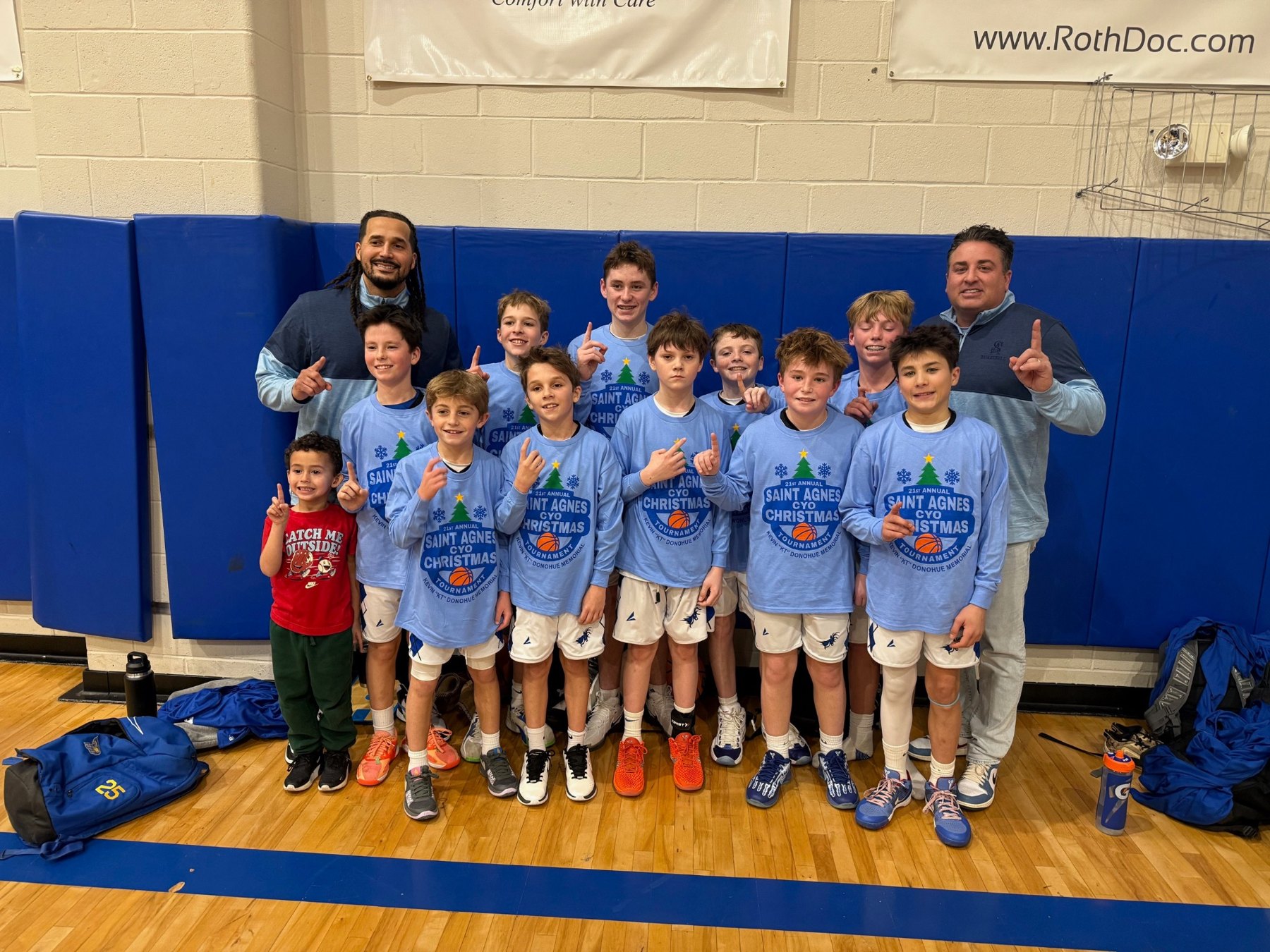 2025 JV Boys champion team: St. Agnes