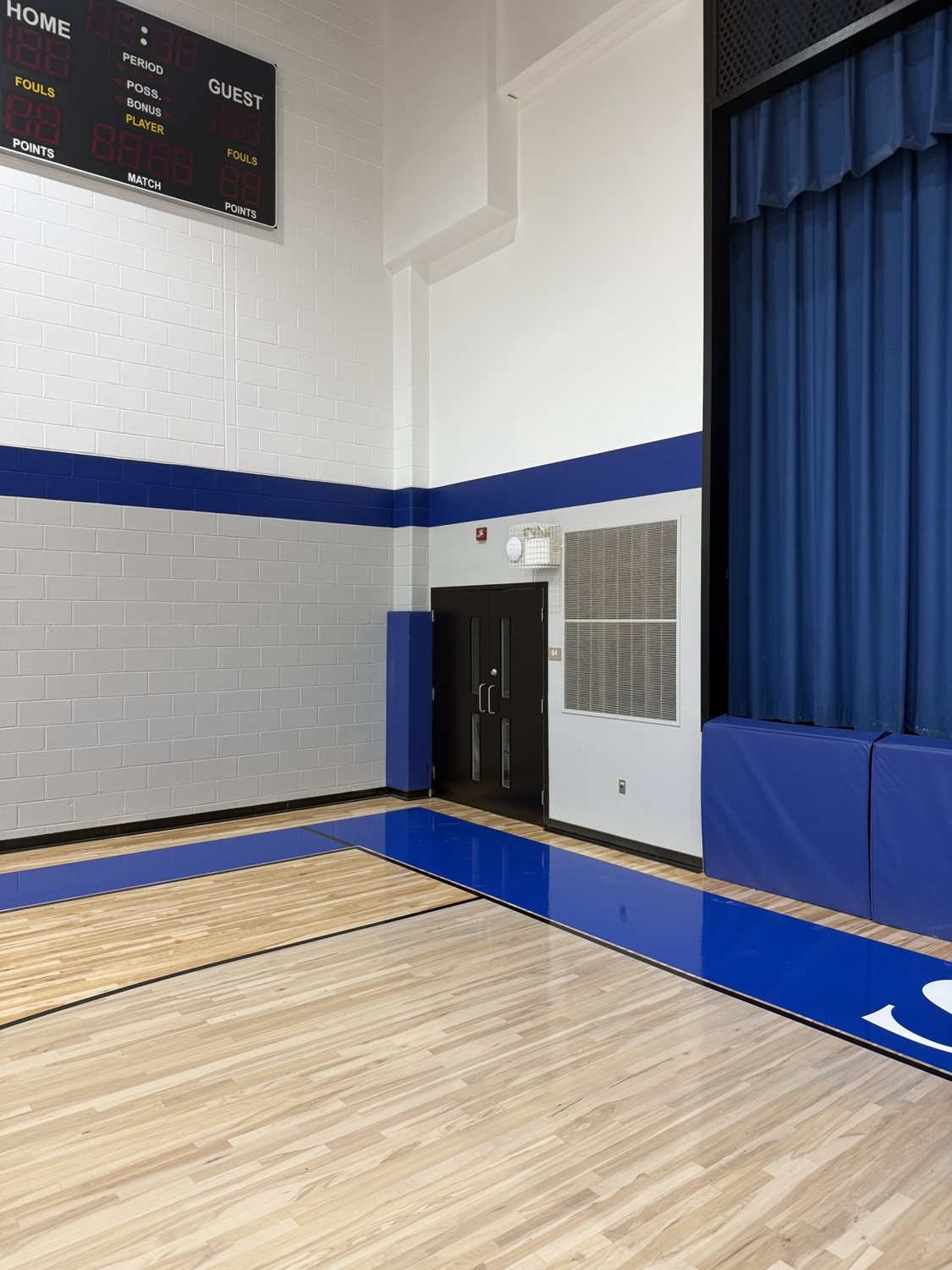 Refreshed gym entrance and painted walls